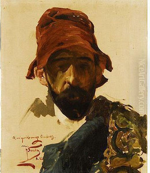 Retrato De Hombre Vestido Con Chaquetilla De Torero Oil Painting by Joaquin Sorolla Y Bastida