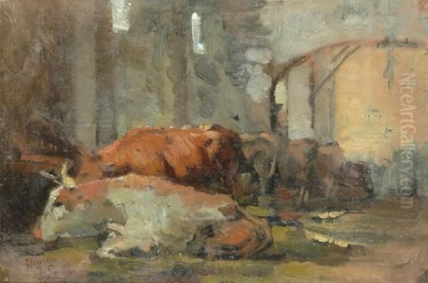 Resting Cows Alcoy Oil Painting by Joaquin Sorolla Y Bastida