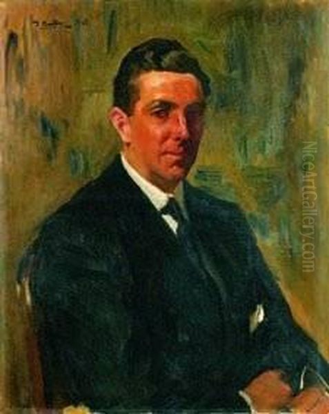 Portrait D'homme Oil Painting by Joaquin Sorolla Y Bastida