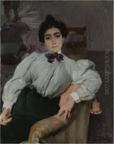 Retrato De Isabel Herraud De 
Fernandez Corella (portrait Of Isabel Herraud De Fernandez Corella) Oil Painting by Joaquin Sorolla Y Bastida