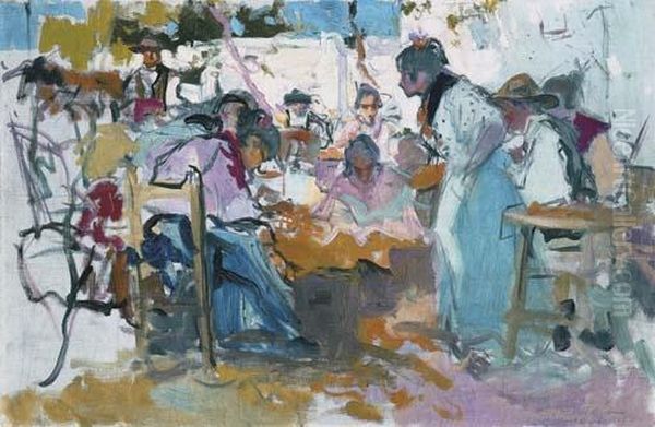 Remendando Las Redes Oil Painting by Joaquin Sorolla Y Bastida