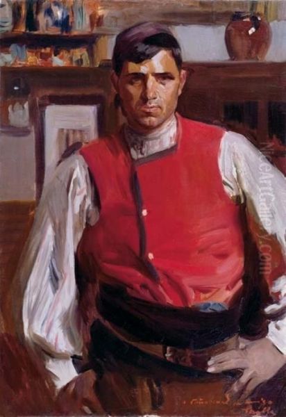 Mozo Castellano (young Castilian Boy) Oil Painting by Joaquin Sorolla Y Bastida