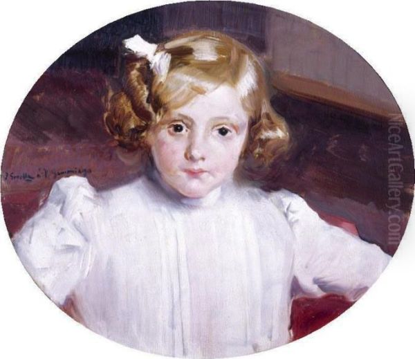 Retrato De Maria Del Carmen Samaniego (portrait Of Maria Del Carmen Samaniego) Oil Painting by Joaquin Sorolla Y Bastida