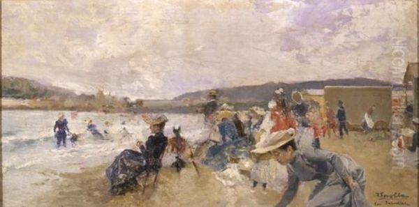 The Beach At Saint Sebastian Oil Painting by Joaquin Sorolla Y Bastida