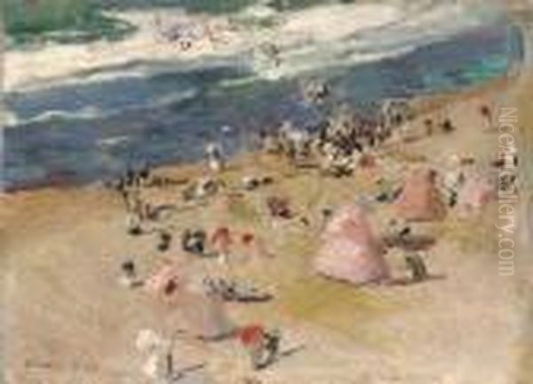 Playa De Biarritz Oil Painting by Joaquin Sorolla Y Bastida