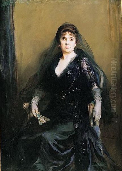 Retrato De Dama Oil Painting by Joaquin Sorolla Y Bastida