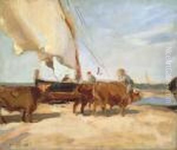 En La Playa De Valencia Oil Painting by Joaquin Sorolla Y Bastida