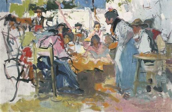 Net Menders In Valencia Oil Painting by Joaquin Sorolla Y Bastida