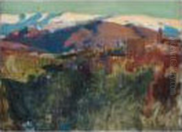 La Sierra Nevada Desde La Alhambra, Granada (sierra Nevada From The Alhambra, Granada) Oil Painting by Joaquin Sorolla Y Bastida