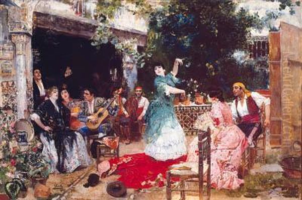 Juerga Andaluza Oil Painting by Joaquin Sorolla Y Bastida