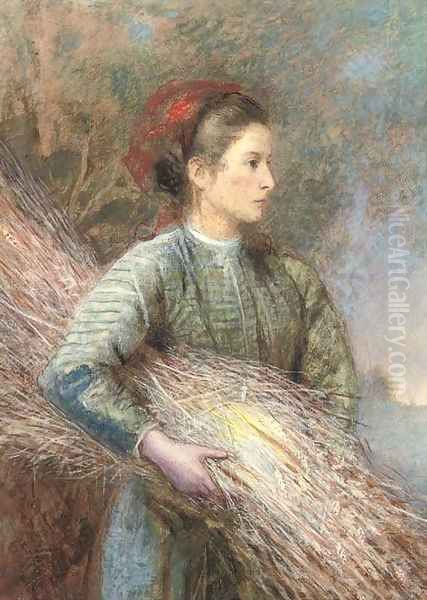 The hay gatherer Oil Painting by English School