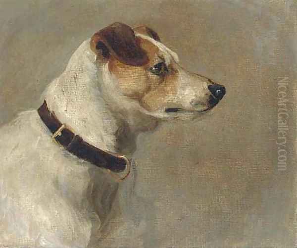 The head of terrier 2 Oil Painting by English School