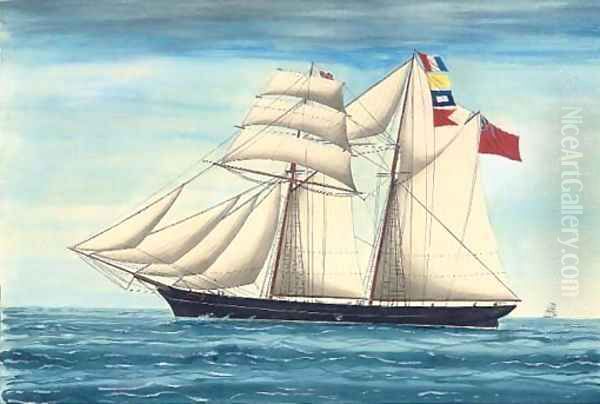 The Jersey schooner Flying Foam Oil Painting by English School