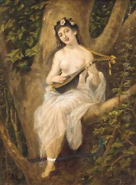 The lute player Oil Painting by English School