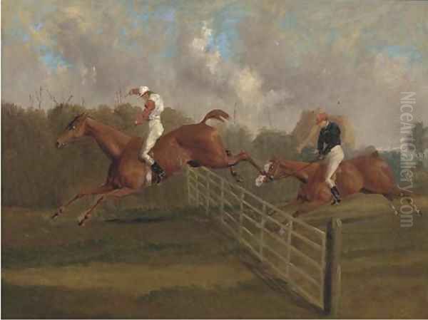 The steeplechase Oil Painting by English School