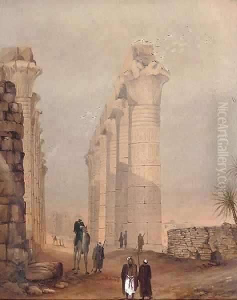 The temple complex at Edfu, Egypt Oil Painting by English School