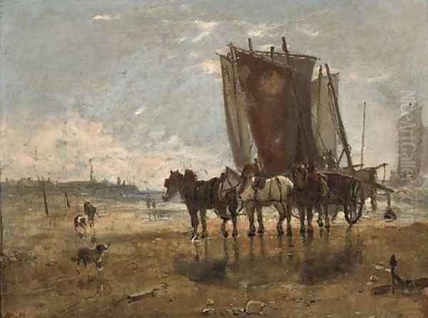 Unloading the catch Oil Painting by English School