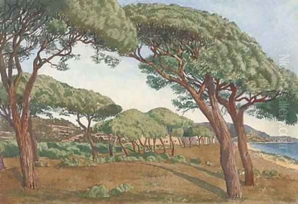 Views of the South of France Oil Painting by English School