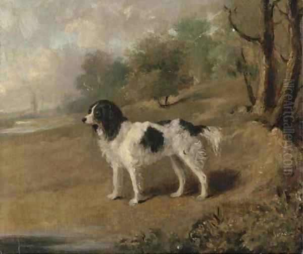 A spaniel in a landscape Oil Painting by English School