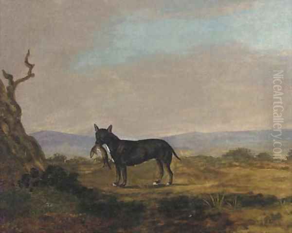 A terrier with a rat Oil Painting by English School