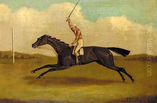 Amato winning the Derby Oil Painting by English School