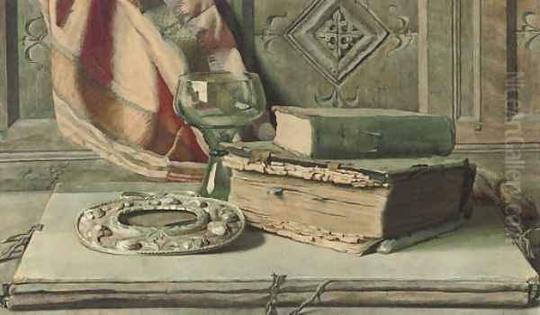 Artefacts from the library Oil Painting by English School