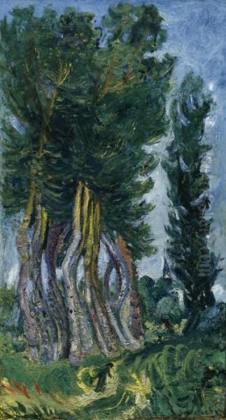 Les Peupliers Oil Painting by Chaim Soutine