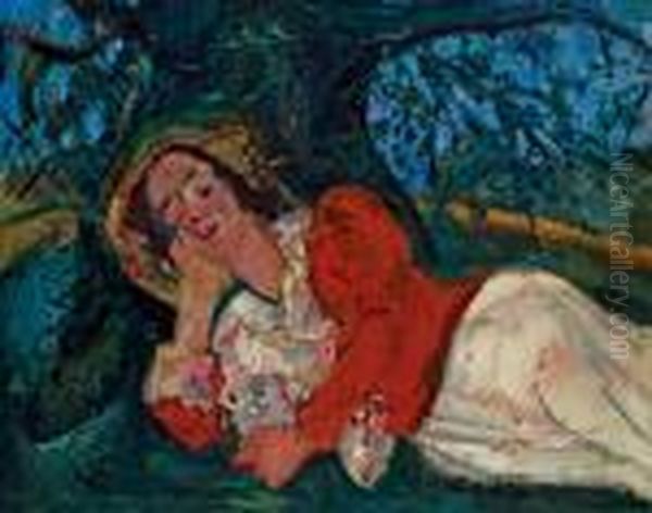 La Sieste (femme Etendue Sous Un Arbre) Oil Painting by Chaim Soutine