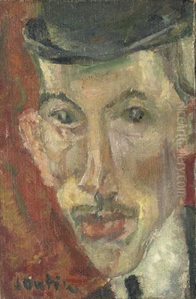 Visage D'homme Au Chapeau Oil Painting by Chaim Soutine