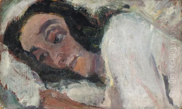 Femme Couchee Oil Painting by Chaim Soutine