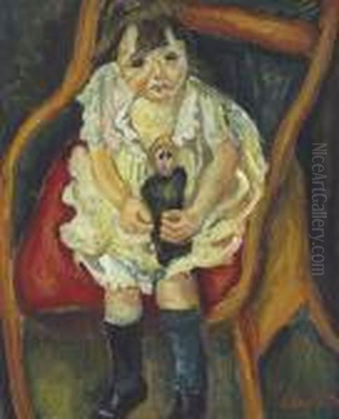 La Petite Fille A La Poupee Oil Painting by Chaim Soutine