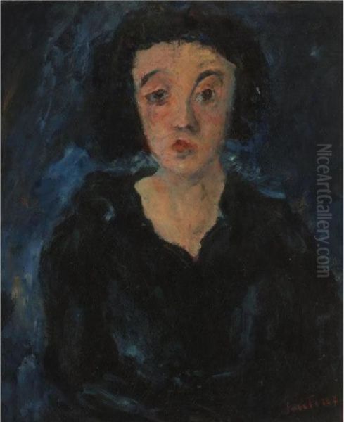 Portrait De Femme De Face Oil Painting by Chaim Soutine