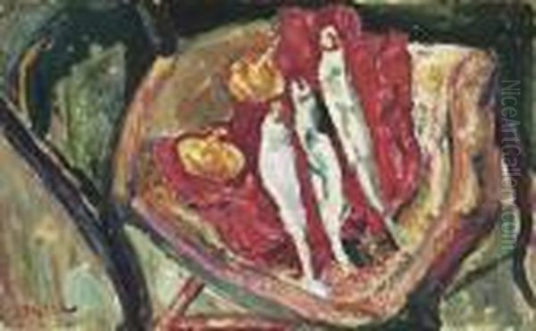 Nature Morte Aux Harengs Et Aux Oignons Oil Painting by Chaim Soutine