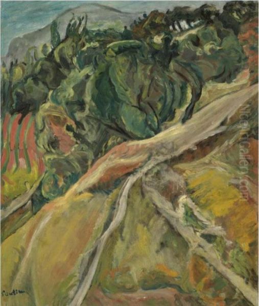 La Route Peu Rassurante Oil Painting by Chaim Soutine