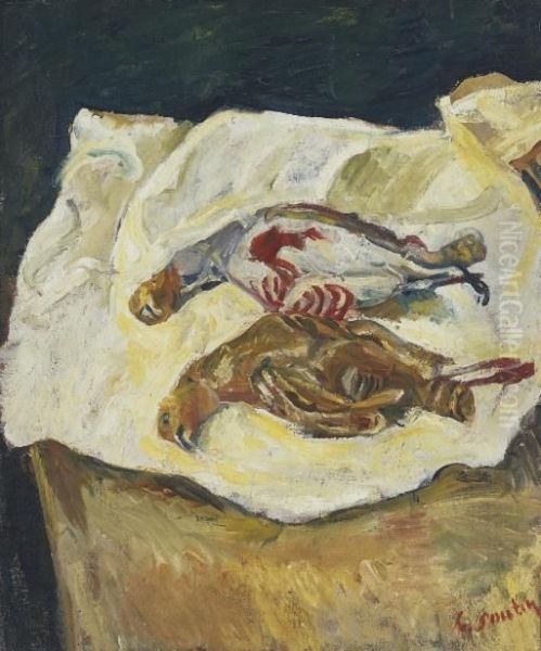 Nature Morte Aux Deux Perdrix Rouges Oil Painting by Chaim Soutine