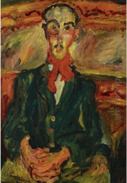 The Property Of Mrs Wendell Cherry
 

 
 
 

 
 L'homme Au Foulard Rouge Oil Painting by Chaim Soutine