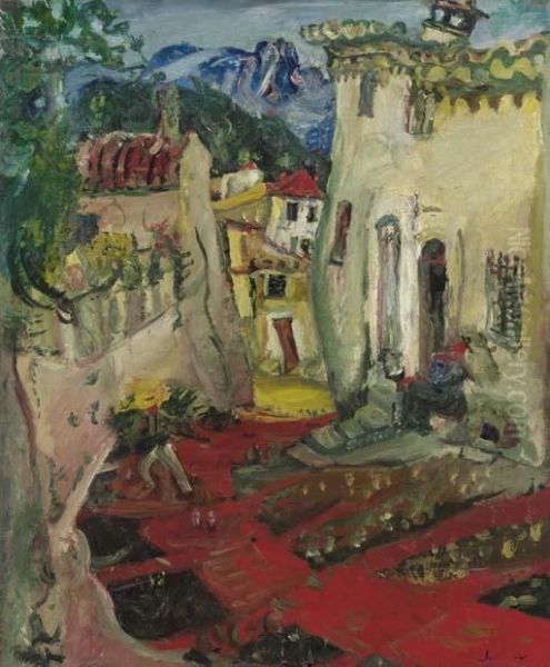 Rue A Cagnes Oil Painting by Chaim Soutine