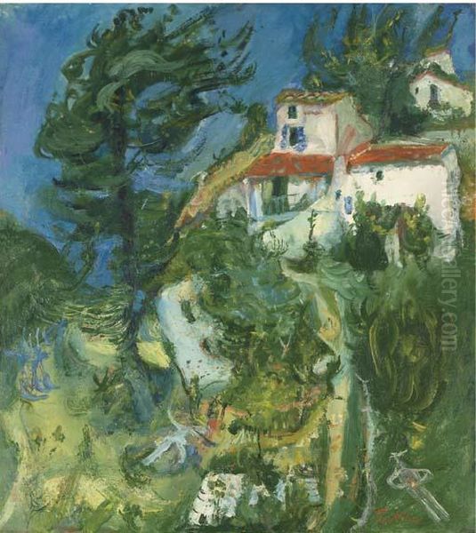 Paysage De Cagnes Oil Painting by Chaim Soutine