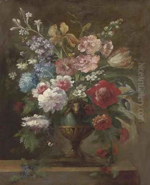 Flowers Oil Painting by English School