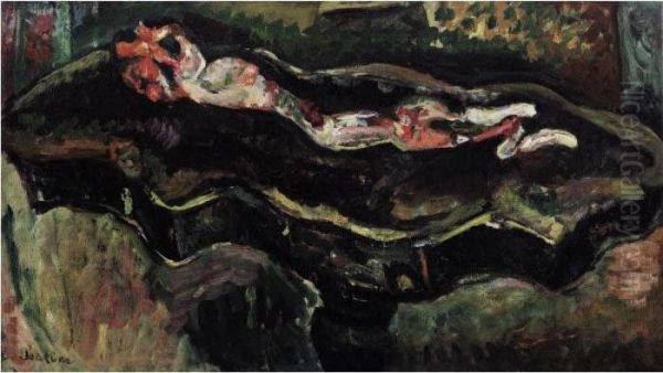 La Table Au Lapin Ecorche Oil Painting by Chaim Soutine