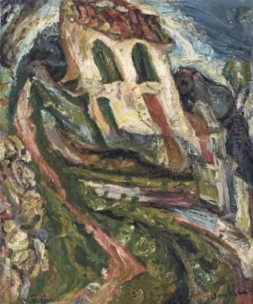 Les Gorges Du Loup (la Maison Hantee) Iv Oil Painting by Chaim Soutine