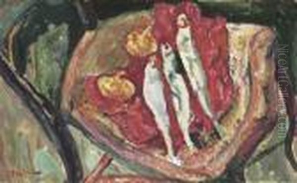 Nature Morte Aux Harengs At Aux Oignons Oil Painting by Chaim Soutine