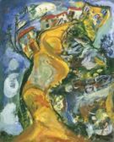 La Route Folle A Cagnes (la Gaude) Oil Painting by Chaim Soutine