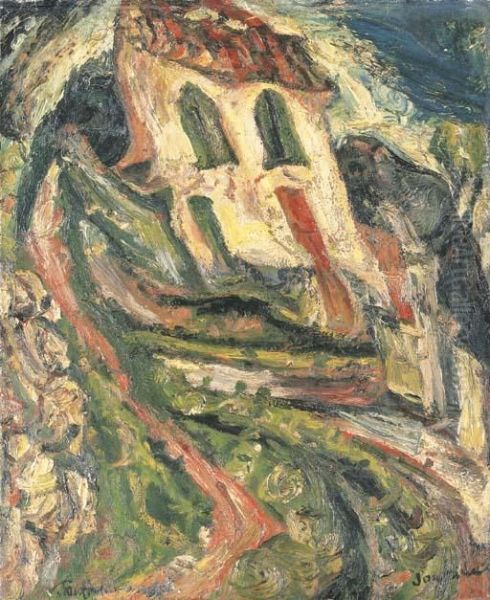 Les Gorges Du Loup (la Maison Hantee) Iv Oil Painting by Chaim Soutine