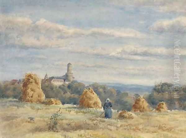 Harvest day on the Continent Oil Painting by English School