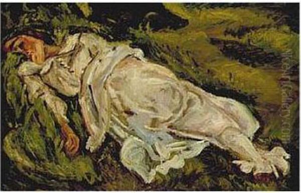 Femme Couchee Oil Painting by Chaim Soutine