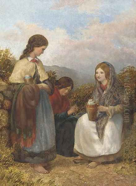 Harvesters resting Oil Painting by English School