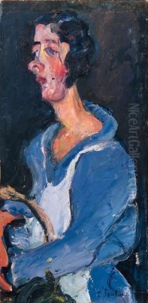 La Cuisiniere (femme En Bleu) Oil Painting by Chaim Soutine