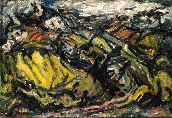 Maisons A Cerer Oil Painting by Chaim Soutine