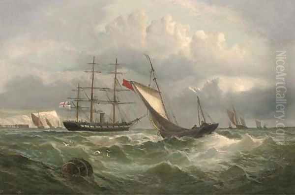 In the Channel off Dover Oil Painting by English School